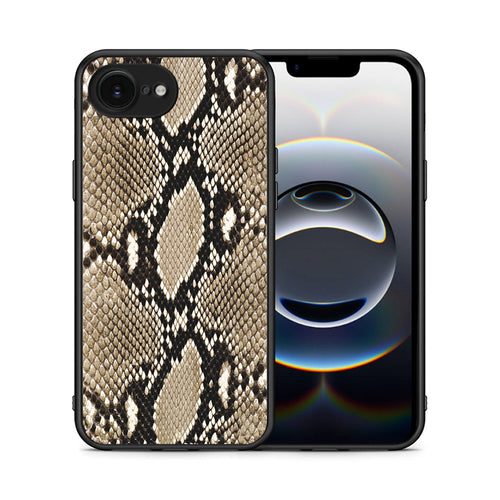 Θήκη iPhone 16e Fashion Snake Animal από τη Smartfits με σχέδιο στο πίσω μέρος και μαύρο περίβλημα | iPhone 16e Fashion Snake Animal case with colorful back and black bezels