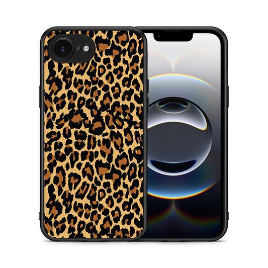 Θήκη iPhone 16e Leopard Animal από τη Smartfits με σχέδιο στο πίσω μέρος και μαύρο περίβλημα | iPhone 16e Leopard Animal case with colorful back and black bezels