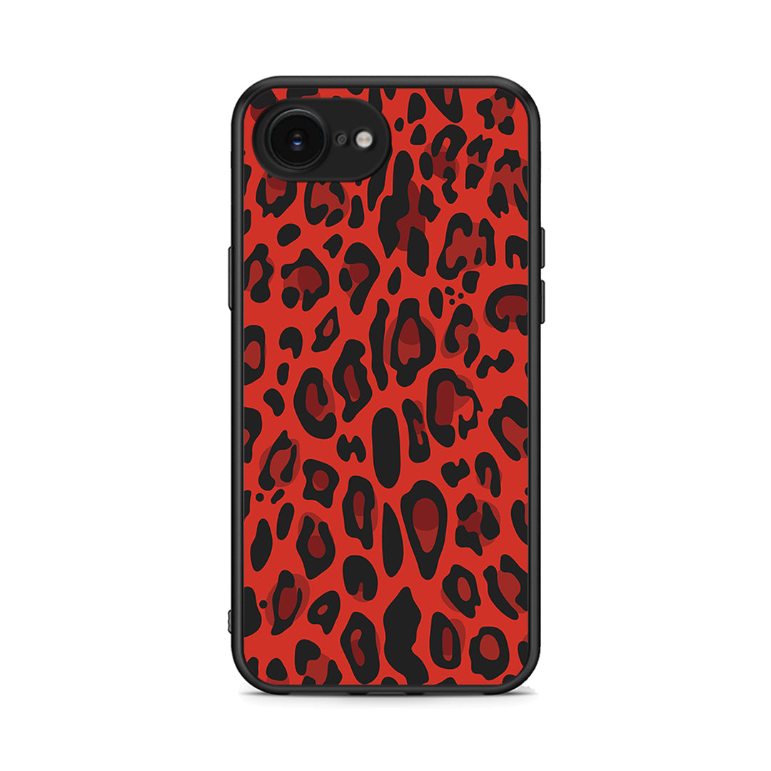 4 - iPhone 16e Red Leopard Animal case, cover, bumper