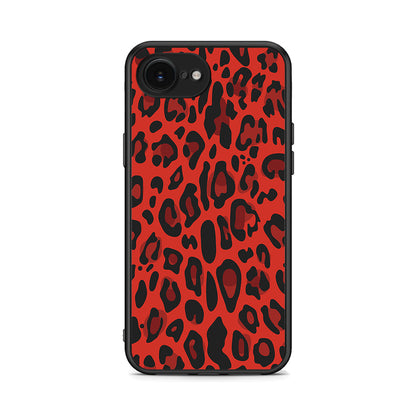 4 - iPhone 16e Red Leopard Animal case, cover, bumper
