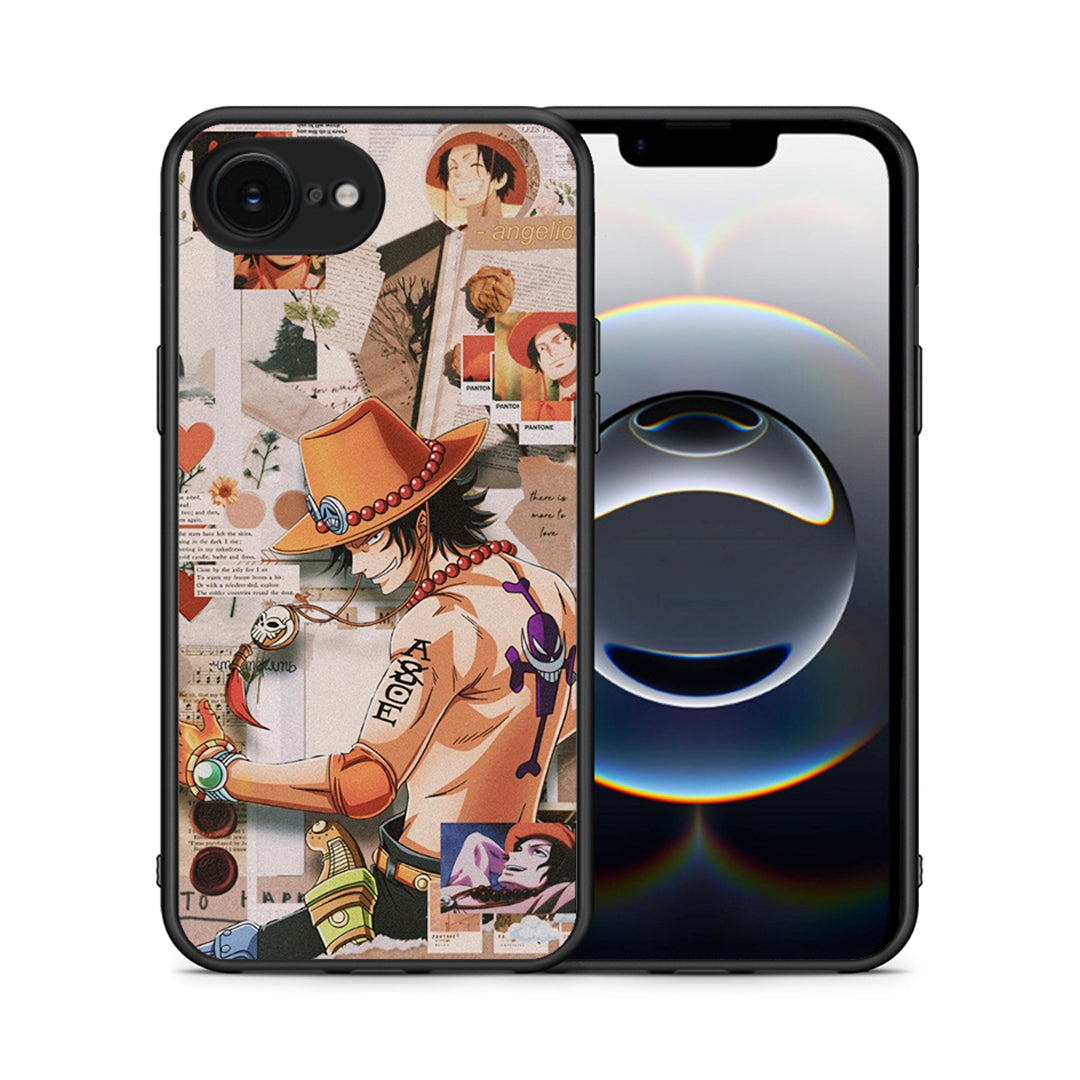 Θήκη iPhone 16e Anime Collage από τη Smartfits με σχέδιο στο πίσω μέρος και μαύρο περίβλημα | iPhone 16e Anime Collage case with colorful back and black bezels
