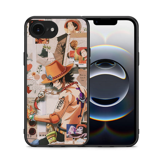 Θήκη iPhone 16e Anime Collage από τη Smartfits με σχέδιο στο πίσω μέρος και μαύρο περίβλημα | iPhone 16e Anime Collage case with colorful back and black bezels