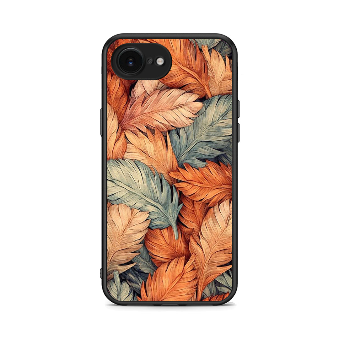iPhone 16e Autumn Leaves Θήκη από τη Smartfits με σχέδιο στο πίσω μέρος και μαύρο περίβλημα | Smartphone case with colorful back and black bezels by Smartfits