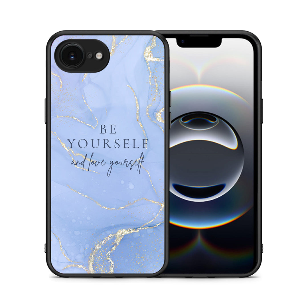 Θήκη iPhone 16e Be Yourself από τη Smartfits με σχέδιο στο πίσω μέρος και μαύρο περίβλημα | iPhone 16e Be Yourself case with colorful back and black bezels