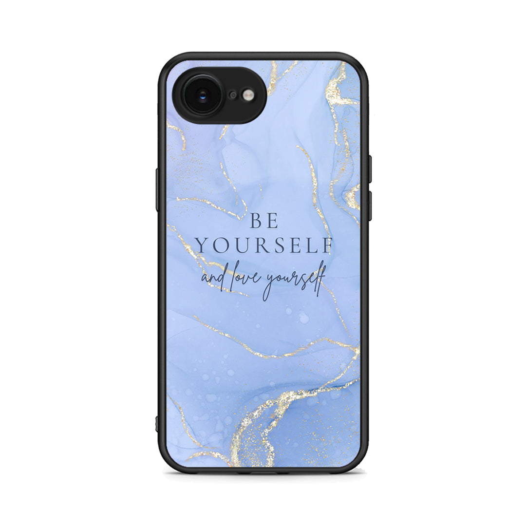 iPhone 16e Be Yourself θήκη από τη Smartfits με σχέδιο στο πίσω μέρος και μαύρο περίβλημα | Smartphone case with colorful back and black bezels by Smartfits