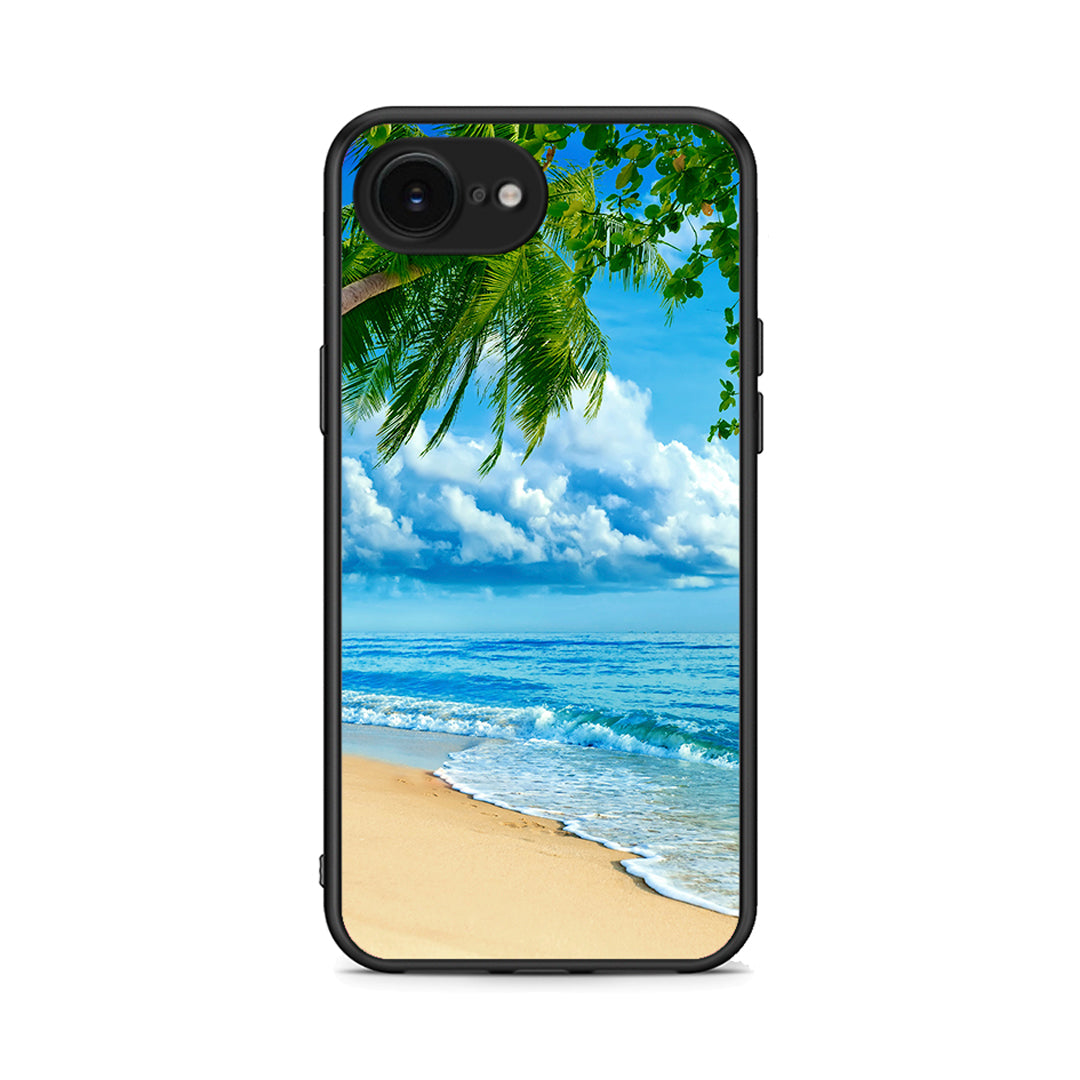 iPhone 16e Beautiful Beach θήκη από τη Smartfits με σχέδιο στο πίσω μέρος και μαύρο περίβλημα | Smartphone case with colorful back and black bezels by Smartfits