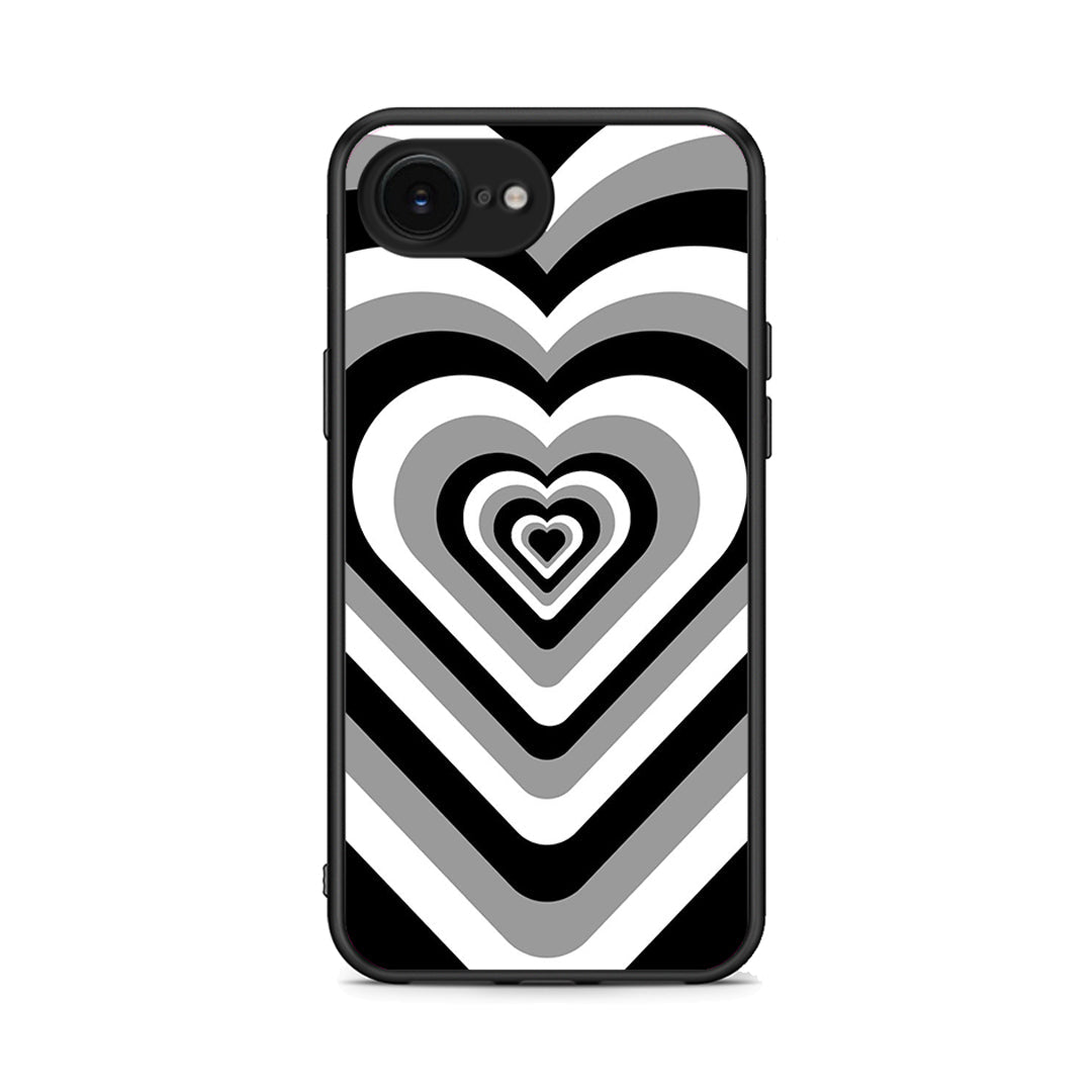 iPhone 16e Black Hearts θήκη από τη Smartfits με σχέδιο στο πίσω μέρος και μαύρο περίβλημα | Smartphone case with colorful back and black bezels by Smartfits