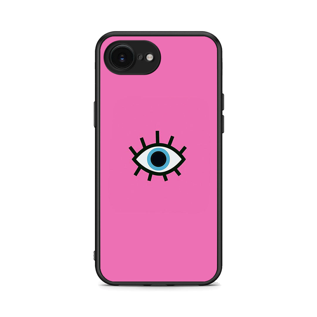 iPhone 16e Blue Eye Pink θήκη από τη Smartfits με σχέδιο στο πίσω μέρος και μαύρο περίβλημα | Smartphone case with colorful back and black bezels by Smartfits