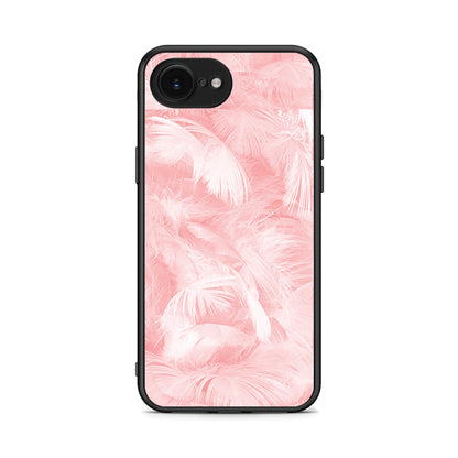 33 - iPhone 16e Pink Feather Boho case, cover, bumper