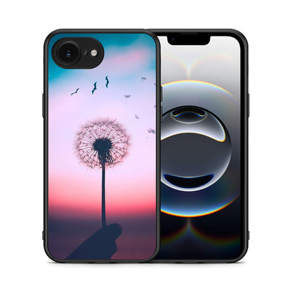 Θήκη iPhone 16e Wish Boho από τη Smartfits με σχέδιο στο πίσω μέρος και μαύρο περίβλημα | iPhone 16e Wish Boho case with colorful back and black bezels