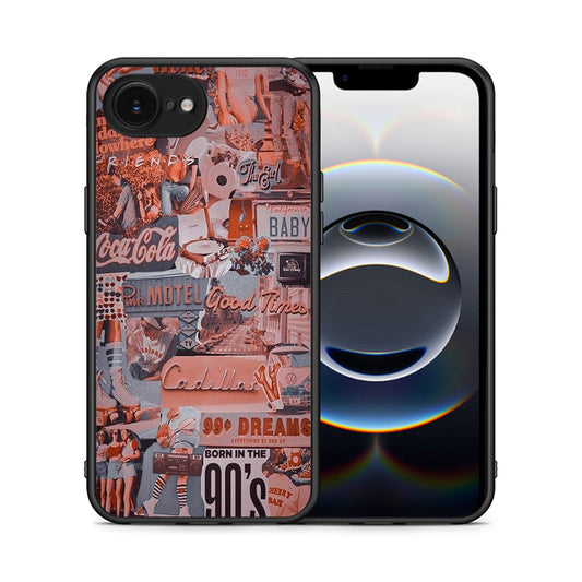 Θήκη iPhone 16e Born In 90s από τη Smartfits με σχέδιο στο πίσω μέρος και μαύρο περίβλημα | iPhone 16e Born In 90s case with colorful back and black bezels