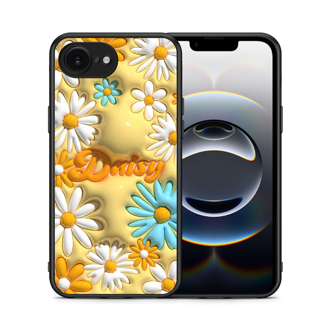 Θήκη iPhone 16e Bubble Daisies από τη Smartfits με σχέδιο στο πίσω μέρος και μαύρο περίβλημα | iPhone 16e Bubble Daisies case with colorful back and black bezels
