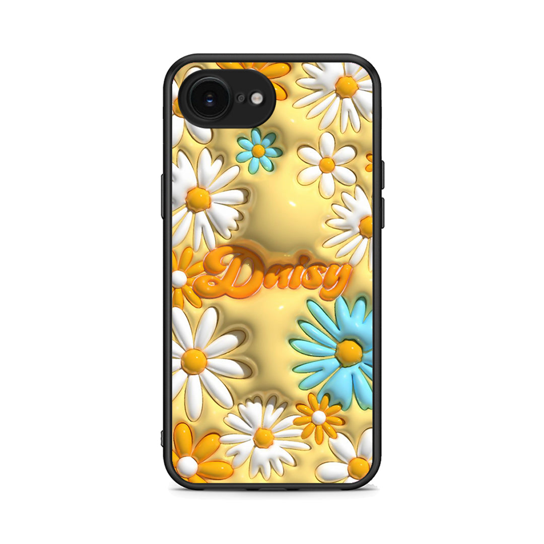 iPhone 16e Bubble Daisies θήκη από τη Smartfits με σχέδιο στο πίσω μέρος και μαύρο περίβλημα | Smartphone case with colorful back and black bezels by Smartfits