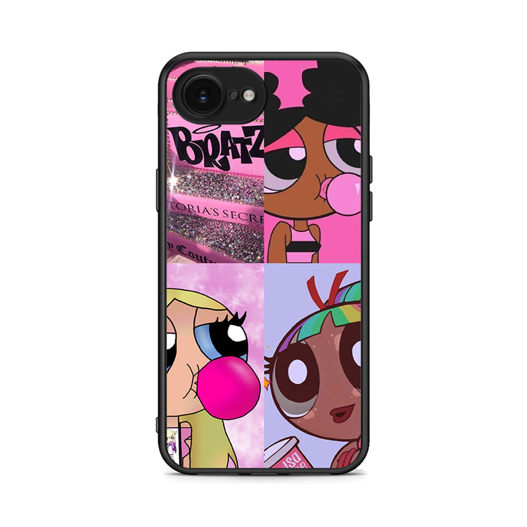 iPhone 16e Bubble Girls Θήκη Αγίου Βαλεντίνου από τη Smartfits με σχέδιο στο πίσω μέρος και μαύρο περίβλημα | Smartphone case with colorful back and black bezels by Smartfits