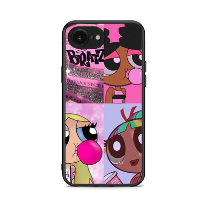 iPhone 16e Bubble Girls Θήκη Αγίου Βαλεντίνου από τη Smartfits με σχέδιο στο πίσω μέρος και μαύρο περίβλημα | Smartphone case with colorful back and black bezels by Smartfits