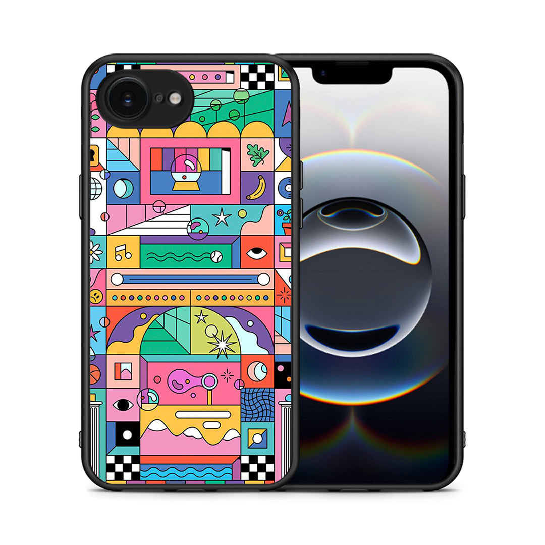 Θήκη iPhone 16e Bubbles Soap από τη Smartfits με σχέδιο στο πίσω μέρος και μαύρο περίβλημα | iPhone 16e Bubbles Soap case with colorful back and black bezels