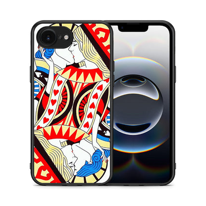 Θήκη iPhone 16e Card Love από τη Smartfits με σχέδιο στο πίσω μέρος και μαύρο περίβλημα | iPhone 16e Card Love case with colorful back and black bezels