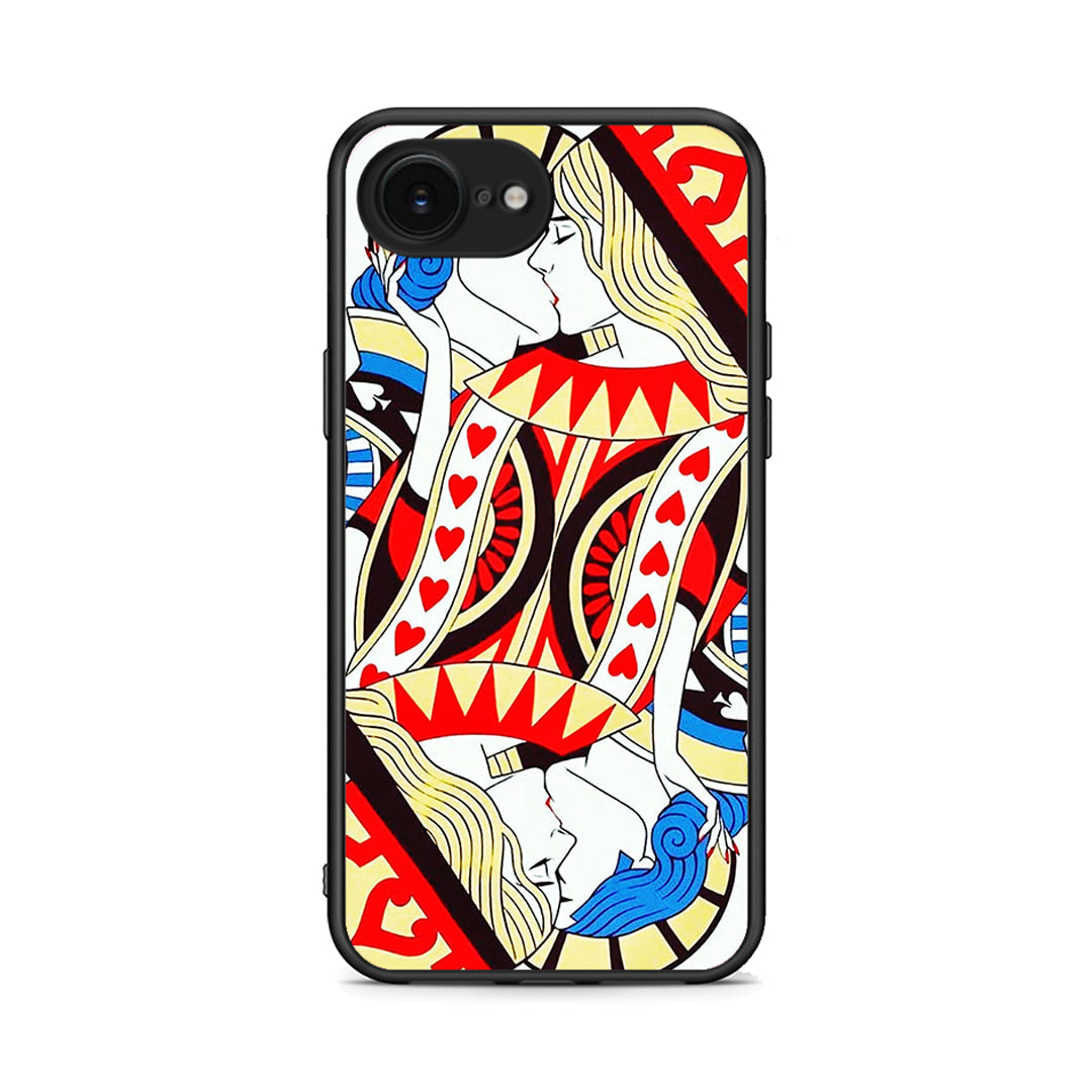 iPhone 16e Card Love θήκη από τη Smartfits με σχέδιο στο πίσω μέρος και μαύρο περίβλημα | Smartphone case with colorful back and black bezels by Smartfits