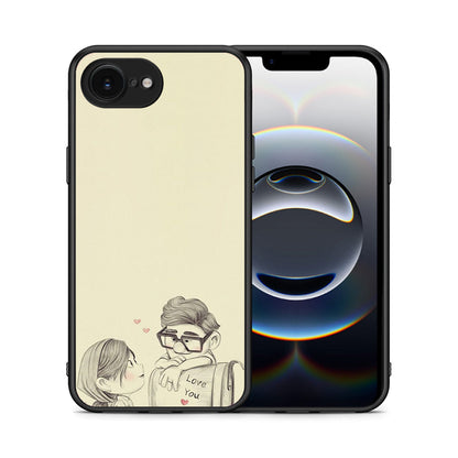 Θήκη iPhone 16e Carl And Ellie από τη Smartfits με σχέδιο στο πίσω μέρος και μαύρο περίβλημα | iPhone 16e Carl And Ellie case with colorful back and black bezels