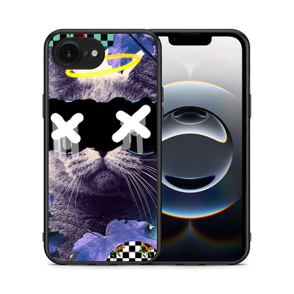 Θήκη iPhone 16e Cat Collage από τη Smartfits με σχέδιο στο πίσω μέρος και μαύρο περίβλημα | iPhone 16e Cat Collage case with colorful back and black bezels