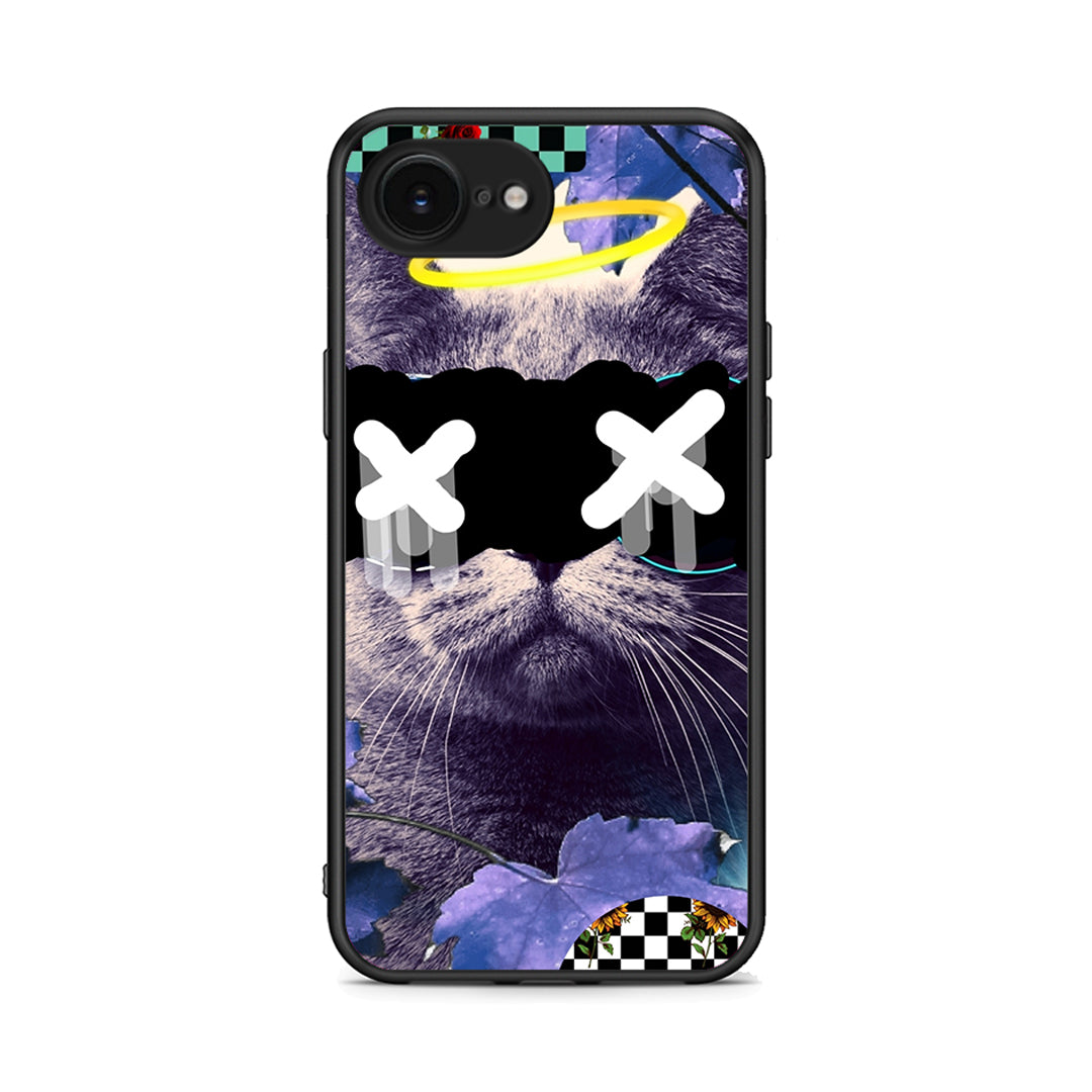 iPhone 16e Cat Collage θήκη από τη Smartfits με σχέδιο στο πίσω μέρος και μαύρο περίβλημα | Smartphone case with colorful back and black bezels by Smartfits