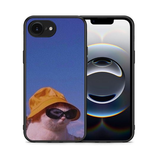 Θήκη iPhone 16e Cat Diva από τη Smartfits με σχέδιο στο πίσω μέρος και μαύρο περίβλημα | iPhone 16e Cat Diva case with colorful back and black bezels