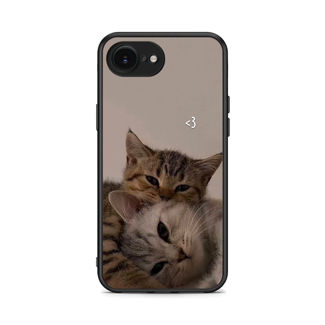 iPhone 16e Cats In Love Θήκη από τη Smartfits με σχέδιο στο πίσω μέρος και μαύρο περίβλημα | Smartphone case with colorful back and black bezels by Smartfits