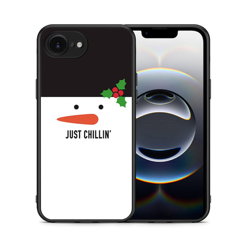 Θήκη iPhone 16e Christmas Chillin από τη Smartfits με σχέδιο στο πίσω μέρος και μαύρο περίβλημα | iPhone 16e Christmas Chillin case with colorful back and black bezels