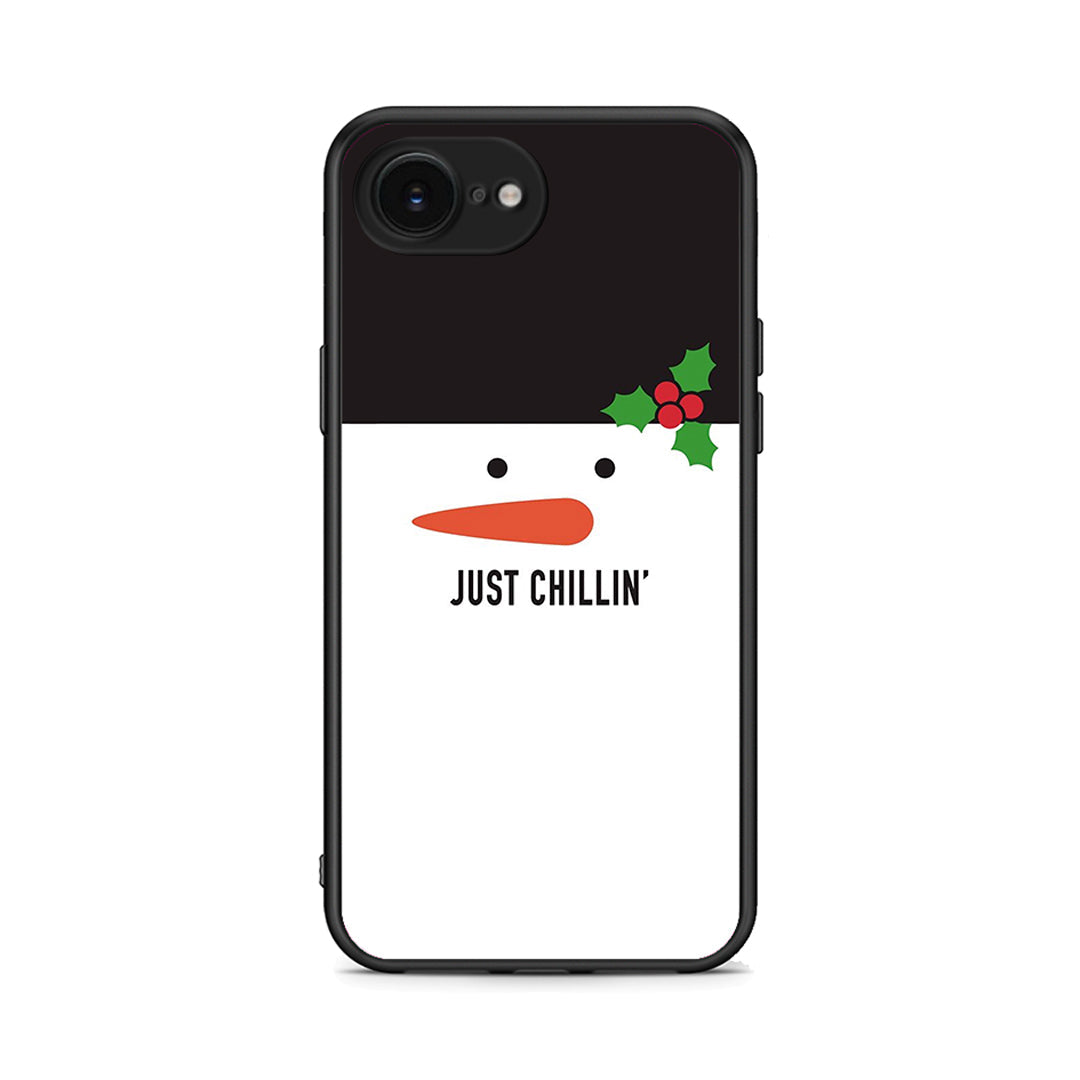 iPhone 16e Christmas Chillin θήκη από τη Smartfits με σχέδιο στο πίσω μέρος και μαύρο περίβλημα | Smartphone case with colorful back and black bezels by Smartfits