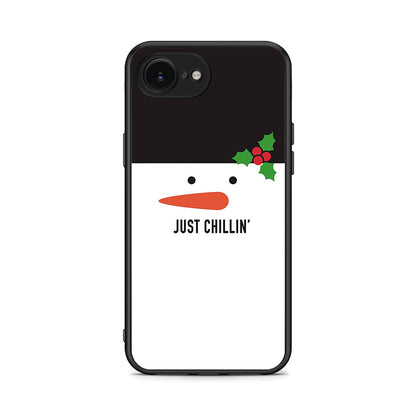 iPhone 16e Christmas Chillin θήκη από τη Smartfits με σχέδιο στο πίσω μέρος και μαύρο περίβλημα | Smartphone case with colorful back and black bezels by Smartfits