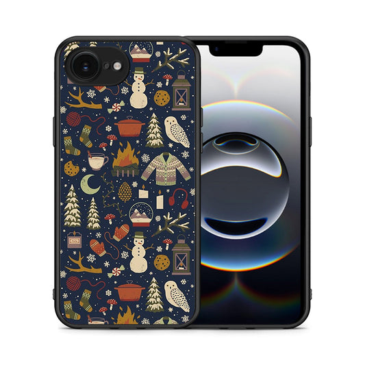 Θήκη iPhone 16e Christmas Elements από τη Smartfits με σχέδιο στο πίσω μέρος και μαύρο περίβλημα | iPhone 16e Christmas Elements case with colorful back and black bezels