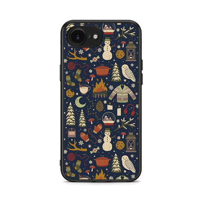 iPhone 16e Christmas Elements θήκη από τη Smartfits με σχέδιο στο πίσω μέρος και μαύρο περίβλημα | Smartphone case with colorful back and black bezels by Smartfits