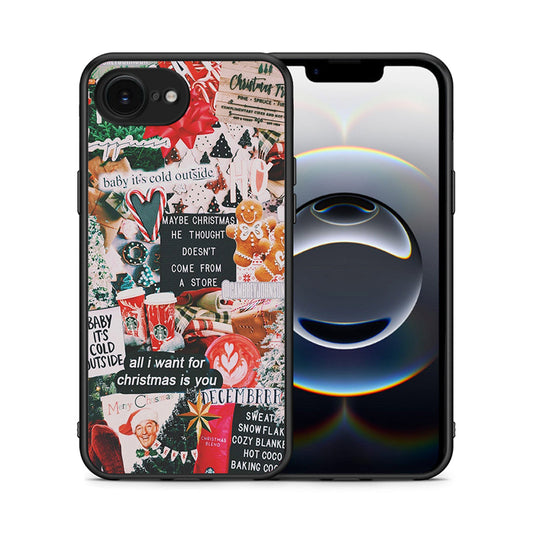 Θήκη iPhone 16e Christmas Happiness από τη Smartfits με σχέδιο στο πίσω μέρος και μαύρο περίβλημα | iPhone 16e Christmas Happiness case with colorful back and black bezels