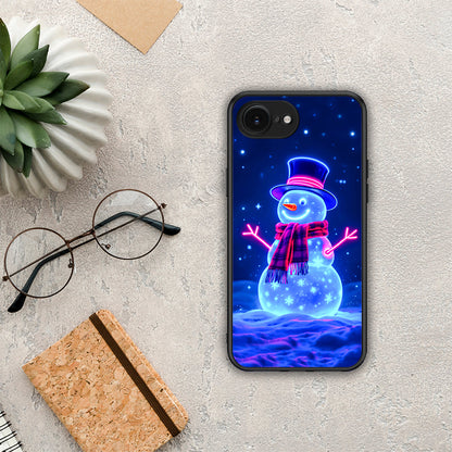 Christmas Neon Snowman - iPhone 16e θήκη