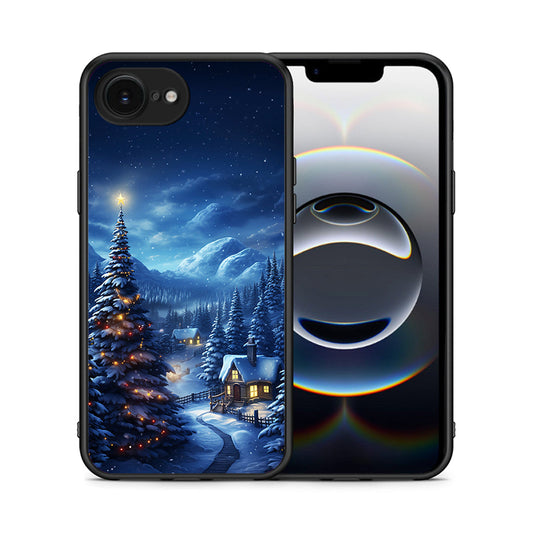 Θήκη iPhone 16e Christmas Scenery από τη Smartfits με σχέδιο στο πίσω μέρος και μαύρο περίβλημα | iPhone 16e Christmas Scenery case with colorful back and black bezels