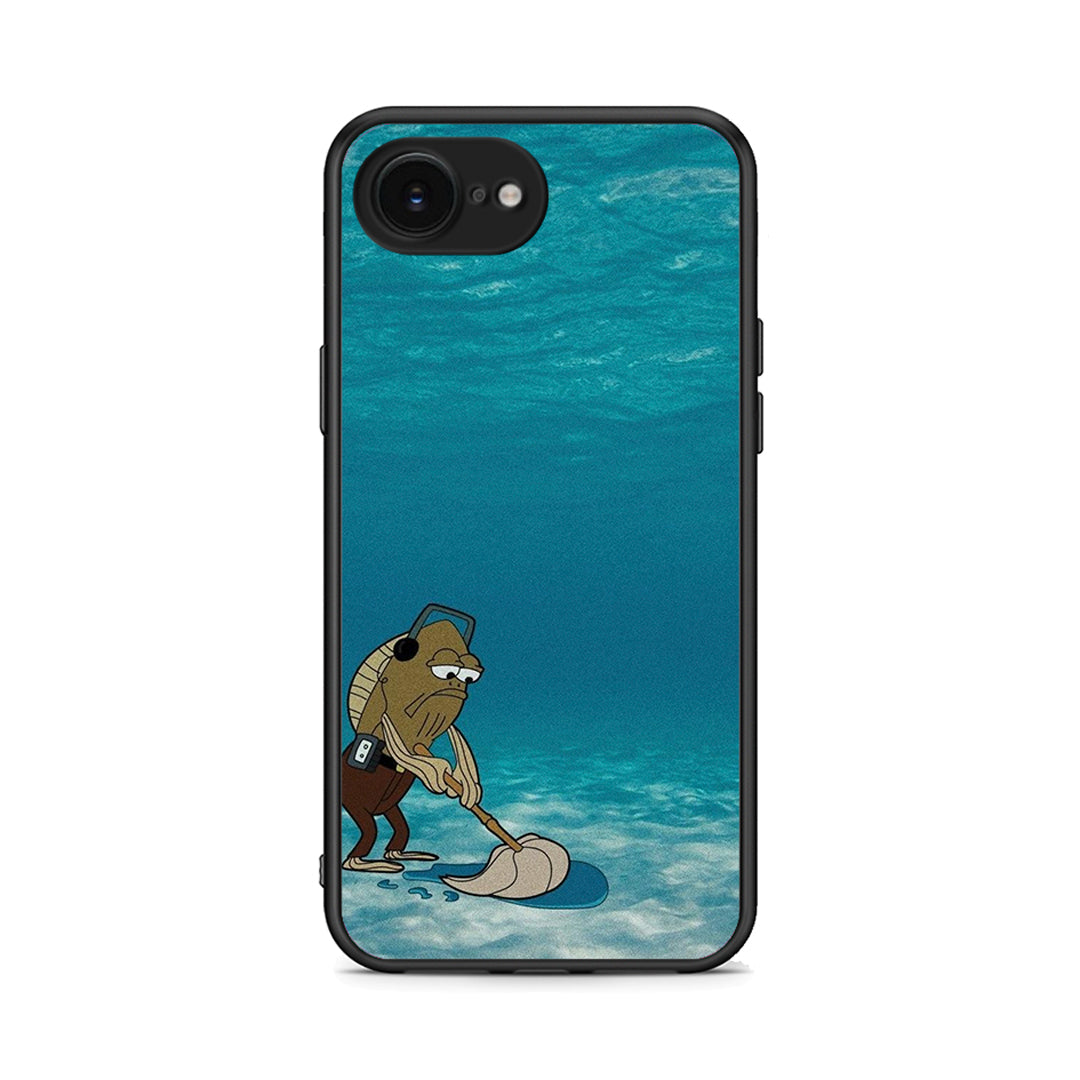 iPhone 16e Clean The Ocean Θήκη από τη Smartfits με σχέδιο στο πίσω μέρος και μαύρο περίβλημα | Smartphone case with colorful back and black bezels by Smartfits