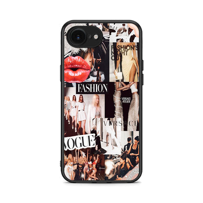 iPhone 16e Collage Fashion Θήκη Αγίου Βαλεντίνου από τη Smartfits με σχέδιο στο πίσω μέρος και μαύρο περίβλημα | Smartphone case with colorful back and black bezels by Smartfits