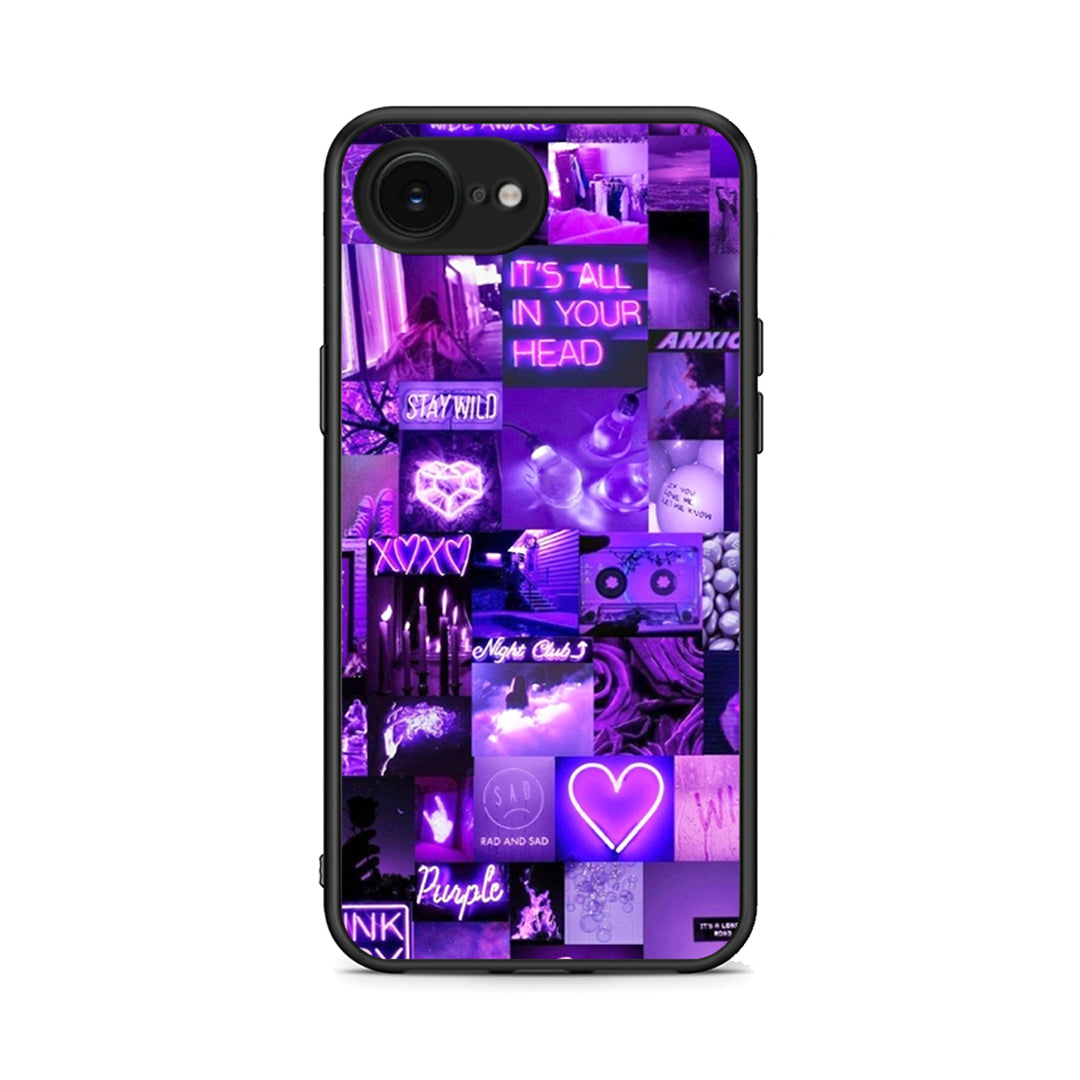 iPhone 16e Collage Stay Wild Θήκη Αγίου Βαλεντίνου από τη Smartfits με σχέδιο στο πίσω μέρος και μαύρο περίβλημα | Smartphone case with colorful back and black bezels by Smartfits