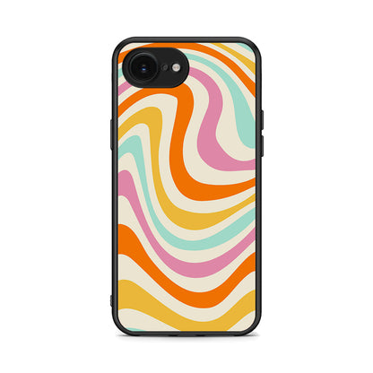 iPhone 16e Colourful Waves θήκη από τη Smartfits με σχέδιο στο πίσω μέρος και μαύρο περίβλημα | Smartphone case with colorful back and black bezels by Smartfits
