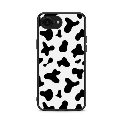 iPhone 16e Cow Print θήκη από τη Smartfits με σχέδιο στο πίσω μέρος και μαύρο περίβλημα | Smartphone case with colorful back and black bezels by Smartfits