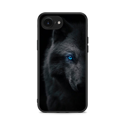 iPhone 16e Dark Wolf θήκη από τη Smartfits με σχέδιο στο πίσω μέρος και μαύρο περίβλημα | Smartphone case with colorful back and black bezels by Smartfits