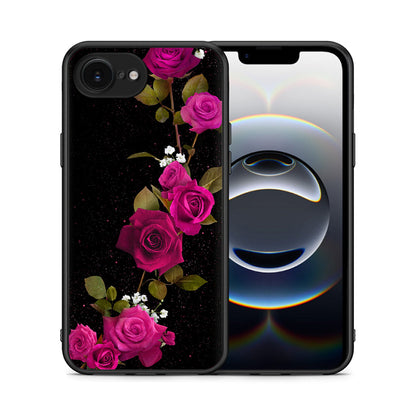 Θήκη iPhone 16e Red Roses Flower από τη Smartfits με σχέδιο στο πίσω μέρος και μαύρο περίβλημα | iPhone 16e Red Roses Flower case with colorful back and black bezels