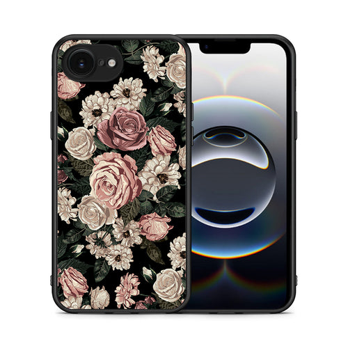 Θήκη iPhone 16e Wild Roses Flower από τη Smartfits με σχέδιο στο πίσω μέρος και μαύρο περίβλημα | iPhone 16e Wild Roses Flower case with colorful back and black bezels