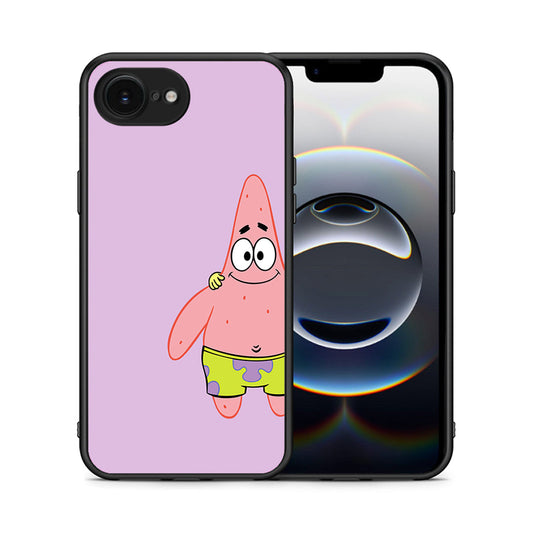 Θήκη iPhone 16e Friends Patrick από τη Smartfits με σχέδιο στο πίσω μέρος και μαύρο περίβλημα | iPhone 16e Friends Patrick case with colorful back and black bezels