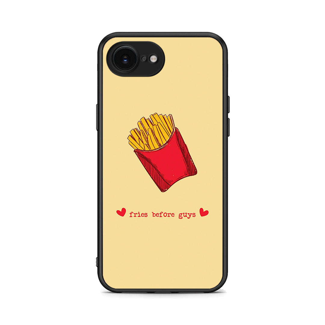 iPhone 16e Fries Before Guys Θήκη Αγίου Βαλεντίνου από τη Smartfits με σχέδιο στο πίσω μέρος και μαύρο περίβλημα | Smartphone case with colorful back and black bezels by Smartfits