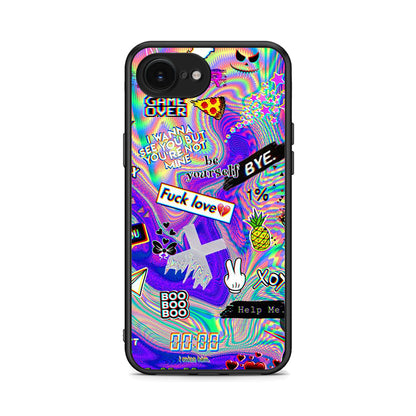 iPhone 16e Game Over θήκη από τη Smartfits με σχέδιο στο πίσω μέρος και μαύρο περίβλημα | Smartphone case with colorful back and black bezels by Smartfits