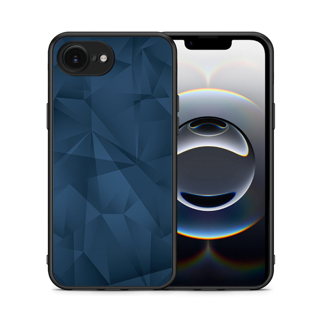 Θήκη iPhone 16e Blue Abstract Geometric από τη Smartfits με σχέδιο στο πίσω μέρος και μαύρο περίβλημα | iPhone 16e Blue Abstract Geometric case with colorful back and black bezels