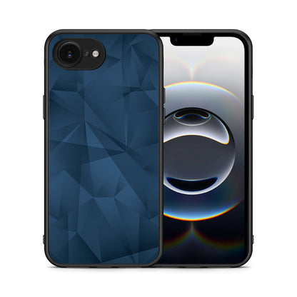 Θήκη iPhone 16e Blue Abstract Geometric από τη Smartfits με σχέδιο στο πίσω μέρος και μαύρο περίβλημα | iPhone 16e Blue Abstract Geometric case with colorful back and black bezels