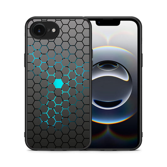 Θήκη iPhone 16e Hexagonal Geometric από τη Smartfits με σχέδιο στο πίσω μέρος και μαύρο περίβλημα | iPhone 16e Hexagonal Geometric case with colorful back and black bezels