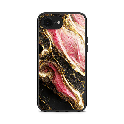 iPhone 16e Glamorous Pink Marble θήκη από τη Smartfits με σχέδιο στο πίσω μέρος και μαύρο περίβλημα | Smartphone case with colorful back and black bezels by Smartfits